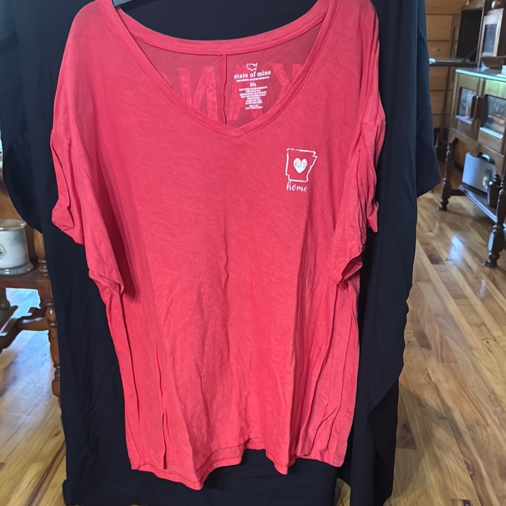 State of Mind 2XL Red/White Relaxed Short Sleeve T-Shirt
